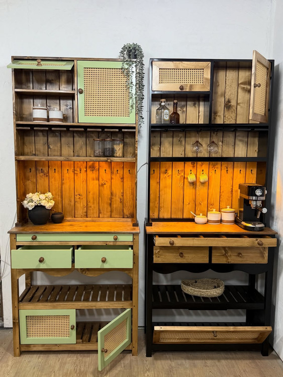 کافی بار چوبی مدل ۲۰ گل وارونه - نمای جلو میز کافی بار خانگی چوبی مدل ۲۰ - نمای جانبی کافی بار چوبی مدرن مدل ۲۰ - جزئیات سطح و اتصال کافی بار مدل ۲۰ - در محیط آشپزخانه